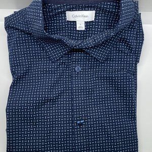 Calvin Klein Blue with White Details Casual Long-Sleeve Shirt